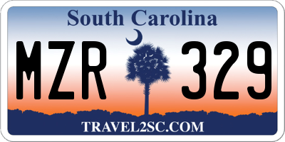 SC license plate MZR329
