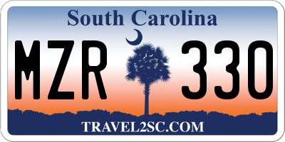 SC license plate MZR330