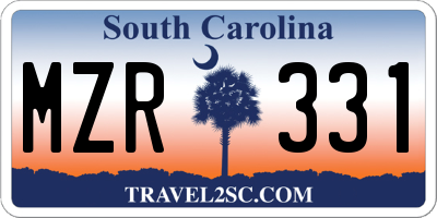 SC license plate MZR331