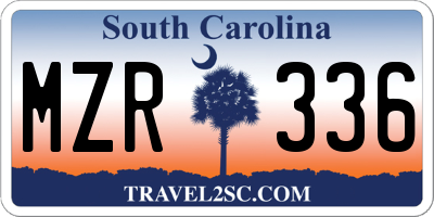 SC license plate MZR336