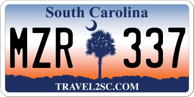 SC license plate MZR337