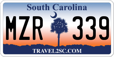 SC license plate MZR339