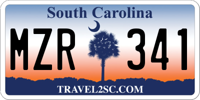 SC license plate MZR341