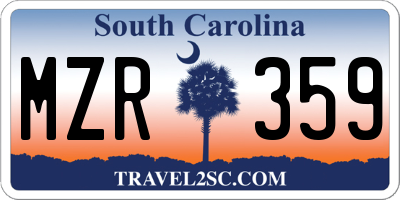 SC license plate MZR359