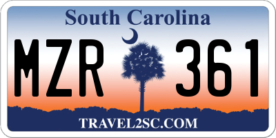 SC license plate MZR361