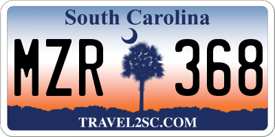 SC license plate MZR368