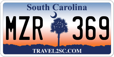 SC license plate MZR369