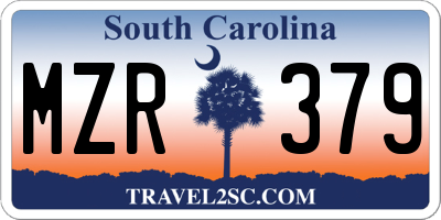SC license plate MZR379