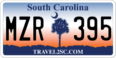 SC license plate MZR395