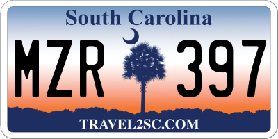 SC license plate MZR397