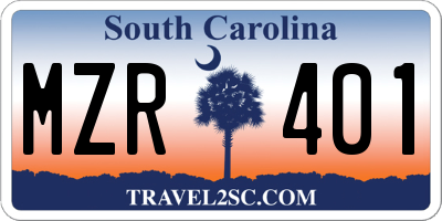 SC license plate MZR401