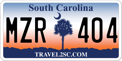 SC license plate MZR404