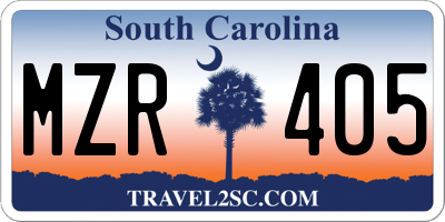 SC license plate MZR405