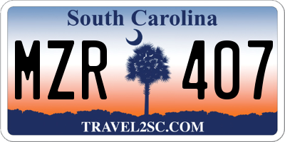 SC license plate MZR407
