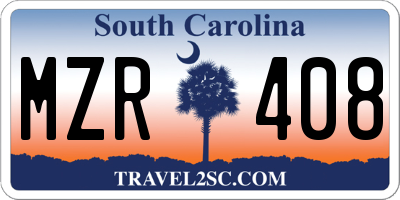 SC license plate MZR408