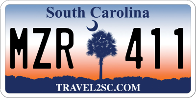 SC license plate MZR411