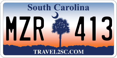 SC license plate MZR413