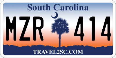 SC license plate MZR414