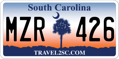 SC license plate MZR426
