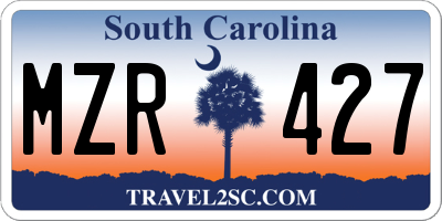 SC license plate MZR427