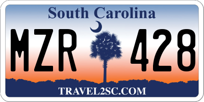 SC license plate MZR428