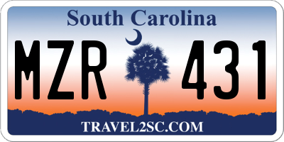 SC license plate MZR431