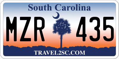 SC license plate MZR435