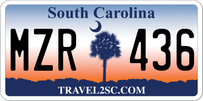 SC license plate MZR436