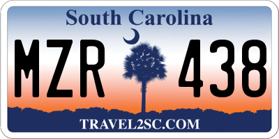 SC license plate MZR438