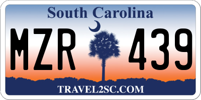 SC license plate MZR439