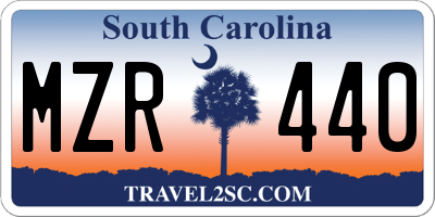 SC license plate MZR440