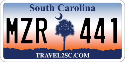 SC license plate MZR441