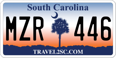 SC license plate MZR446