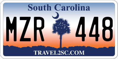 SC license plate MZR448