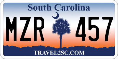 SC license plate MZR457