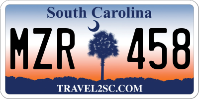 SC license plate MZR458