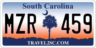 SC license plate MZR459