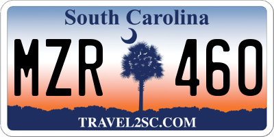 SC license plate MZR460