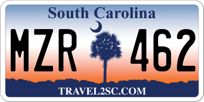 SC license plate MZR462