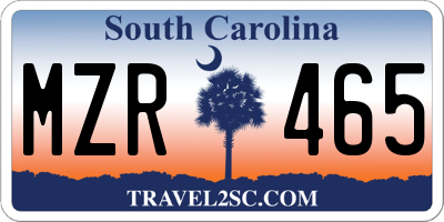 SC license plate MZR465