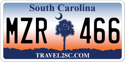 SC license plate MZR466