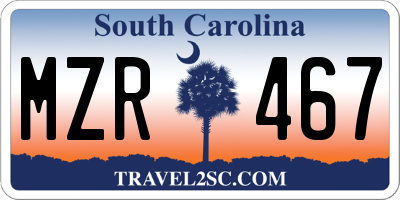 SC license plate MZR467