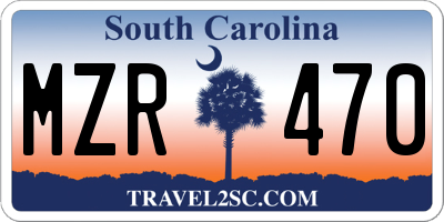 SC license plate MZR470