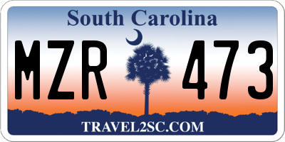 SC license plate MZR473