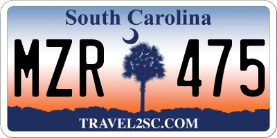 SC license plate MZR475