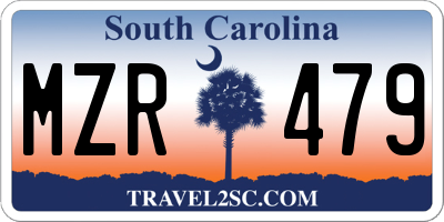 SC license plate MZR479