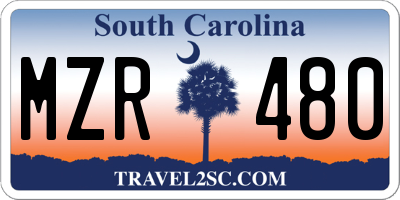 SC license plate MZR480