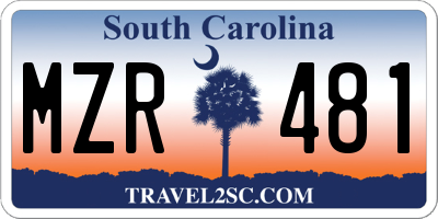 SC license plate MZR481
