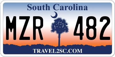 SC license plate MZR482