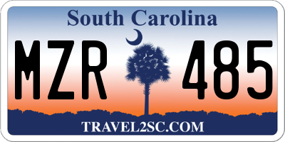 SC license plate MZR485